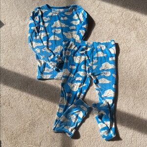 Cozy Blue Polar Bear Kids Pajamas Size 14